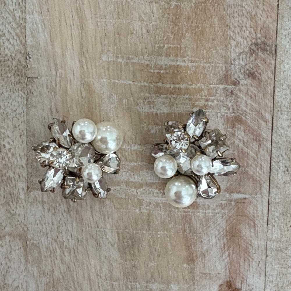 J. Crew Pearl and Crystal Earrings